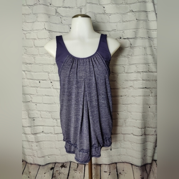 Lululemon Rest Less Built In Bra Athletic Tank Drawstring Cinch Waist Size 6 - Picture 1 of 5